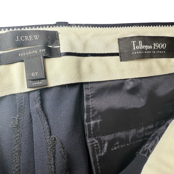 Favorite Fit Tollegno 1900 Italian Wool Wide Leg Dress Pants Navy Work Chic Sz 6 - Picture 3 of 9